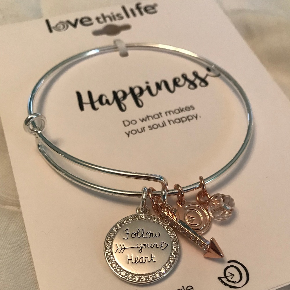 Love This Life "Happiness" Bangle Bracelet
